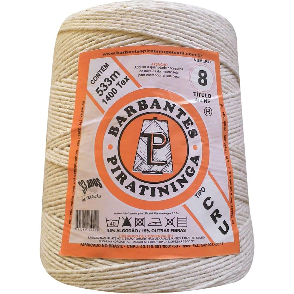 Barbante Barbanfio Cru 700g — Nº4, 6, 8, 10 e 12